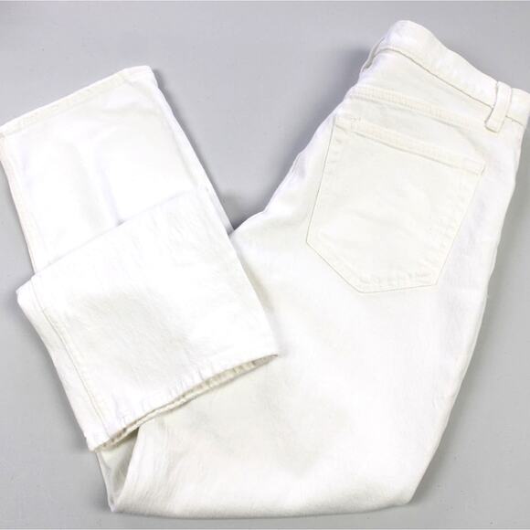 Abercrombie & Fitch Womens 8 The Ankle Straight Ultra High Rise White Distressed - Picture 1 of 10